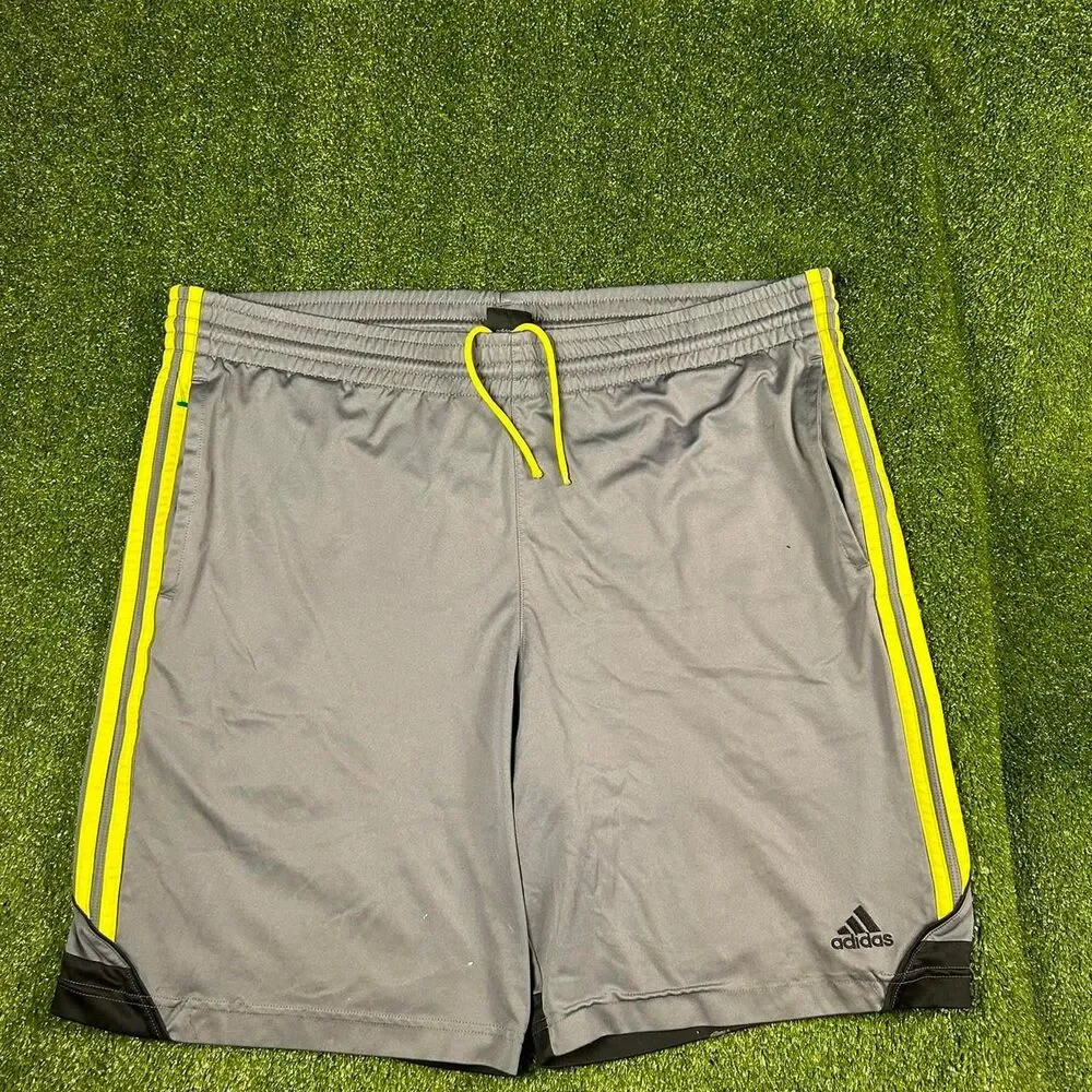 Adidas Men's Grey and Blue Shorts